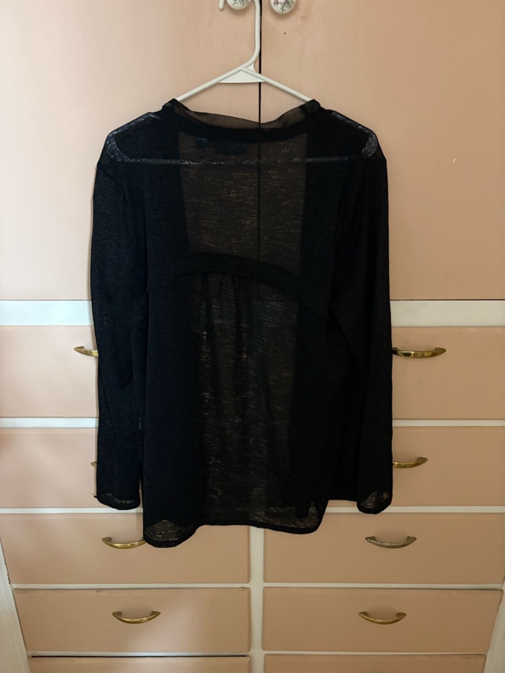 Simply Vera Vera Wang Black Sheer Open Cardigan - Picture 6 of 7